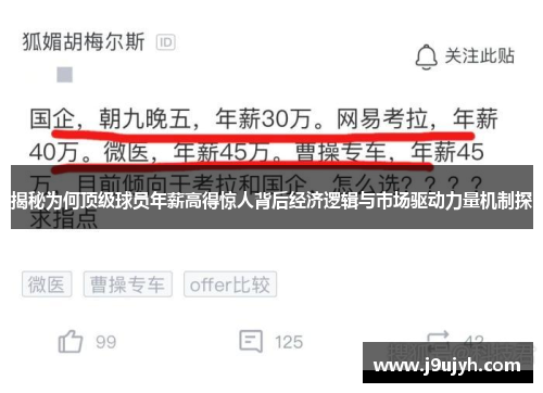 揭秘为何顶级球员年薪高得惊人背后经济逻辑与市场驱动力量机制探